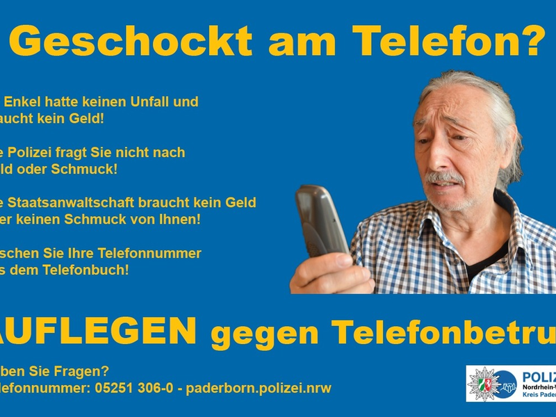 POL-PB: Geschockt am Telefon? - Auflegen! Aufmerksame Bankmitarbeiterin verhindert Betrug - Foto: presseportal.de
