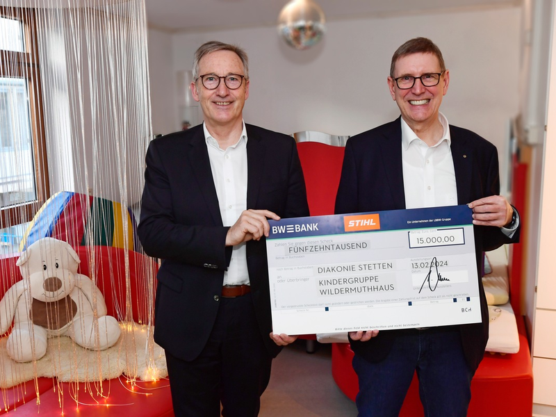 STIHL unterstützt mit 15.000 Euro die Kindergruppe Wildermuthhaus der Diakonie Stetten - Foto: presseportal.de