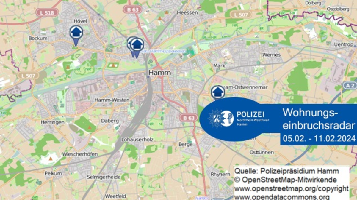 POL-HAM: Wohnungseinbruchsradar Hamm für die Woche vom 5. Februar bis 11. Februar - Foto: presseportal.de