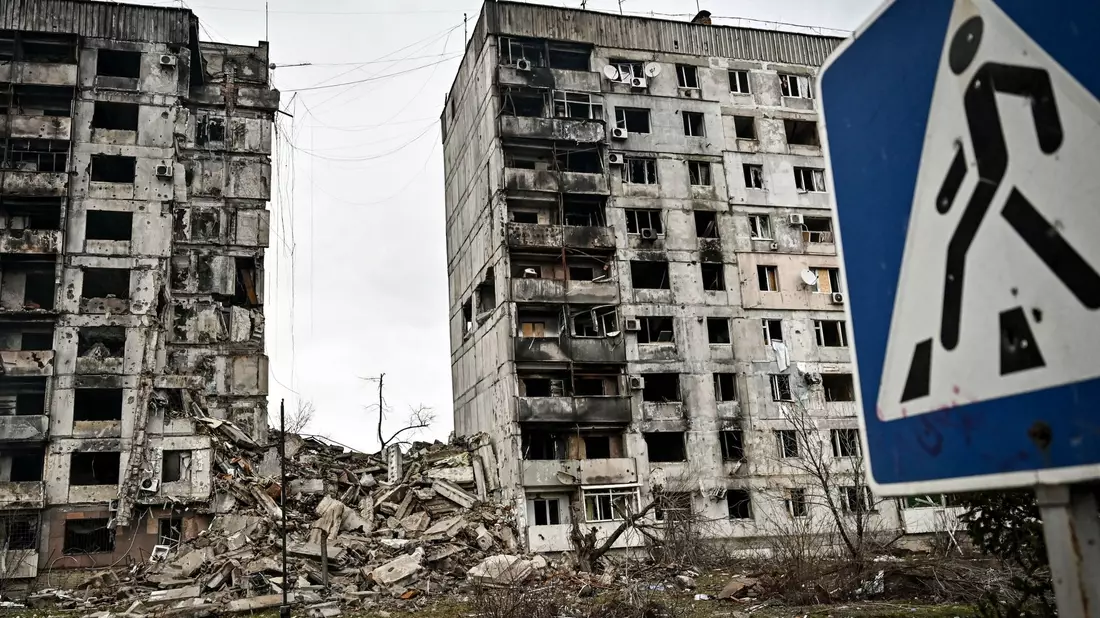 Beschädigte Wohngebäude in Orichiw (Region Saporischschja). - Bild: Uncredited/https://photonew.ukrinform.com/ Ukrinform/dpa