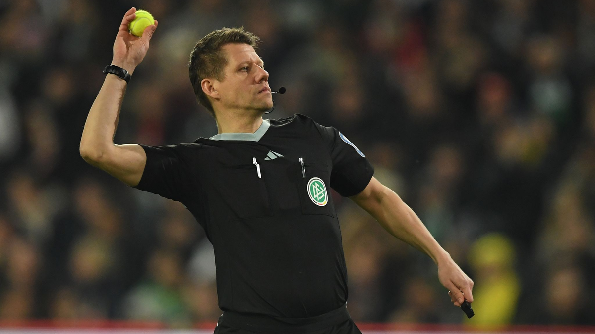 Schiedsrichter Patrick Ittrich wirft einen Tennisball vom Spielfeld. - Foto: Swen Pförtner/dpa