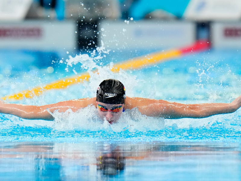 Angelina Köhler wurde über 50 Meter Schmetterling Fünfte. - Foto: Hassan Ammar/AP/dpa/Archivbild
