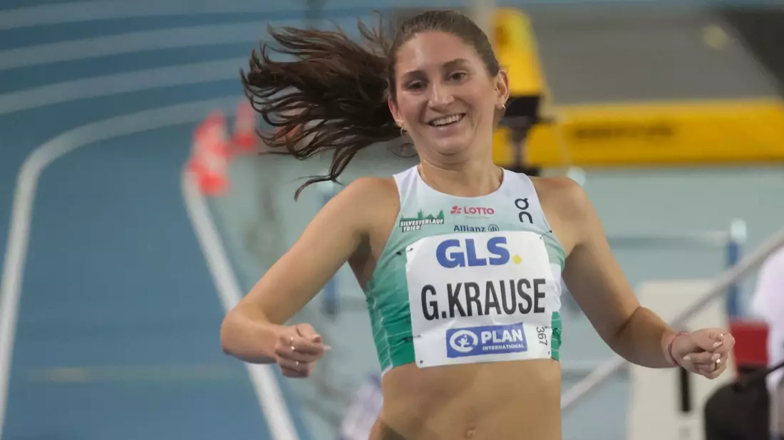 Siegte in Leipzig auch über die 1500 Meter: Gesa Krause. - Bild: Sebastian Willnow/dpa