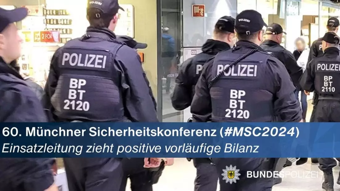 Bundespolizeidirektion München: Bundespolizei anlässlich 60. MSC im Einsatz / Vorläufige Bilanz: Ruhiger Einsatzverlauf - Dank an Einsatzkräfte - Bild: presseportal.de