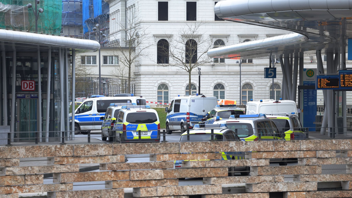 Spezialkräfte der Polizei haben im Wuppertaler Hauptbahnhof einen Mann aus einem Zug geholt und festgenommen. - Foto: Gianni Gattus/Blaulicht Solingen/dpa