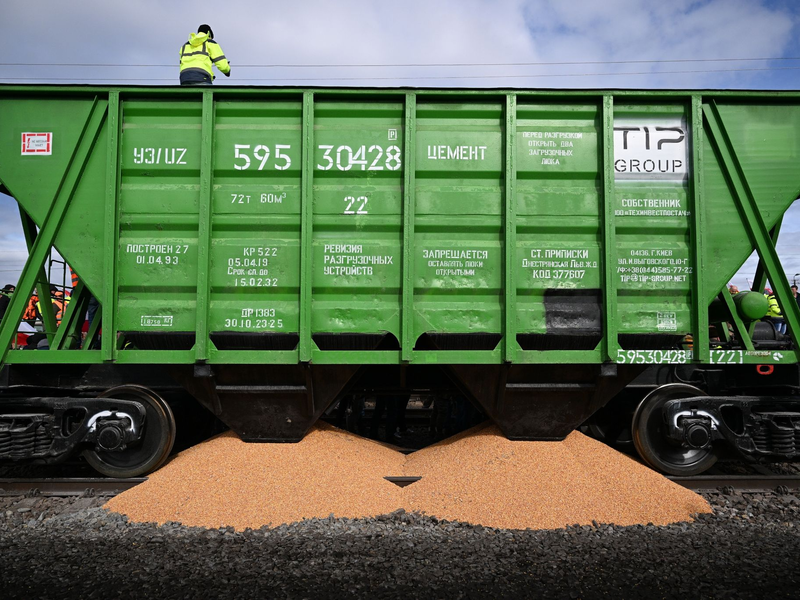 Protest der Landwirte auf den Bahngleisen am Grenzübergang zur Ukraine in Medyka. - Foto: Darek Delmanowicz/PAP/dpa