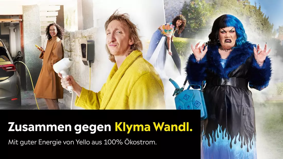 Yello gibt Klimawandel ein Gesicht / Ein neuer Werbeauftritt des Energieanbieters Yello bringt den personifizierten Klimawandel zur Weißglut - Bild: presseportal.de