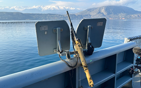 Ein Maschinengewehr MG3 an Bord der Fregatte «Hessen». - Foto: Michael Fischer/dpa