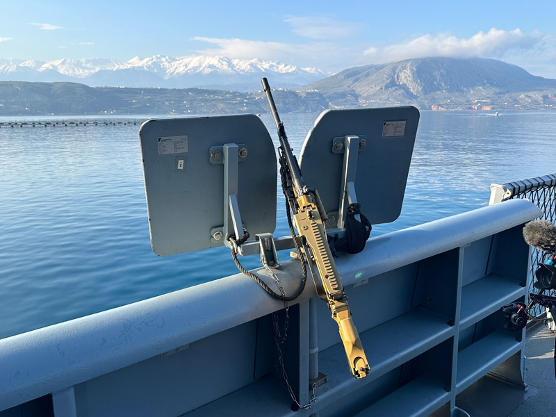 Ein Maschinengewehr MG3 an Bord der Fregatte «Hessen». - Foto: Michael Fischer/dpa