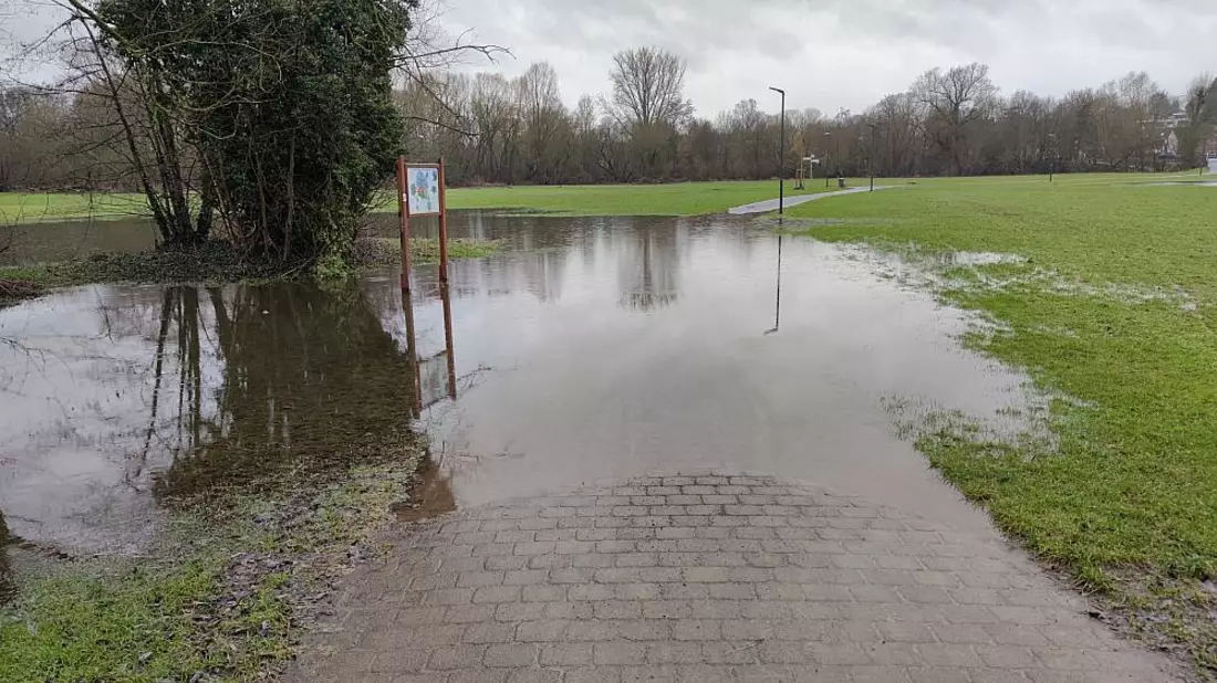Hochwasser an der Fulda im Winter 2023/2024 - Bild: über dts Nachrichtenagentur