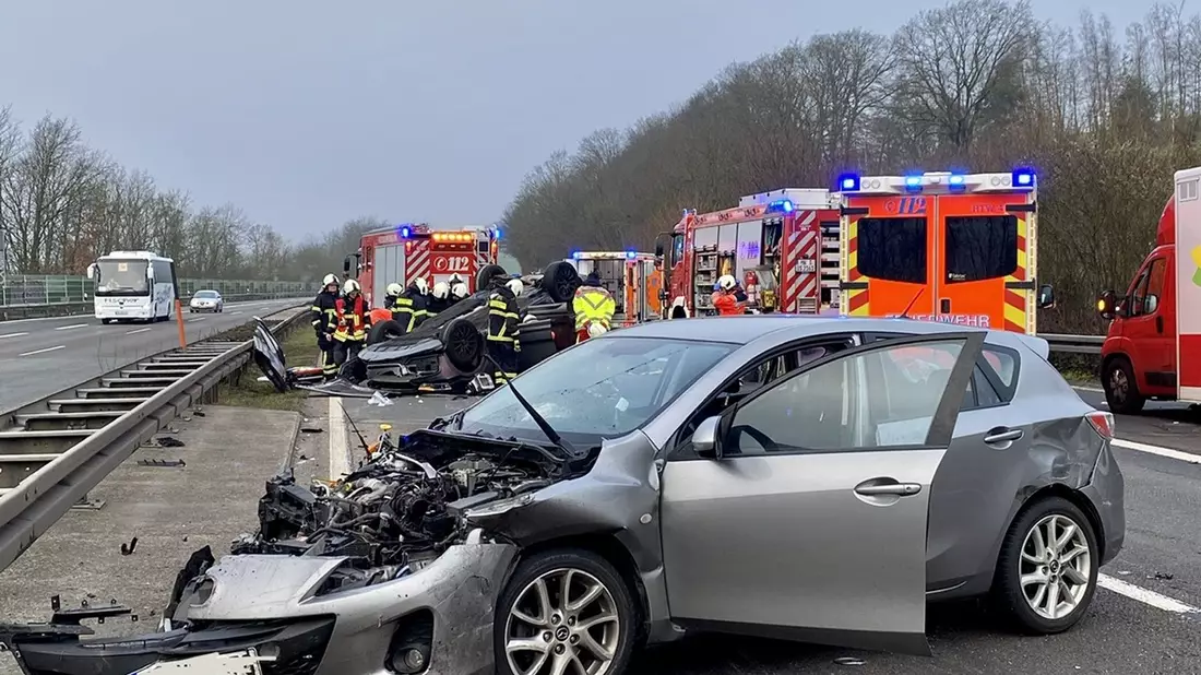 FW-MK: Verkehrsunfall mit vier Verletzen auf der Autobahn - Bild: presseportal.de