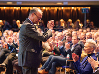 CDU-Chef Friedrich Merz bei der Parteikonferenz in Hannover. - Foto: Ole Spata/dpa