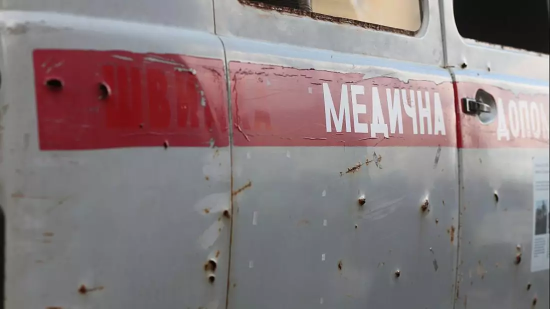 Im Ukraine-Krieg zerschossener Kleinbus (Archiv) - Bild: über dts Nachrichtenagentur