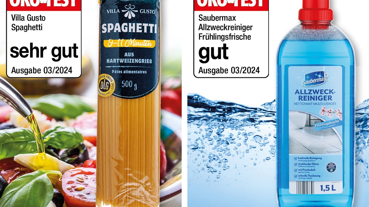 ÖKO-TEST zeichnet NORMA-Spaghetti und Allzweck-Reiniger mit den Noten 