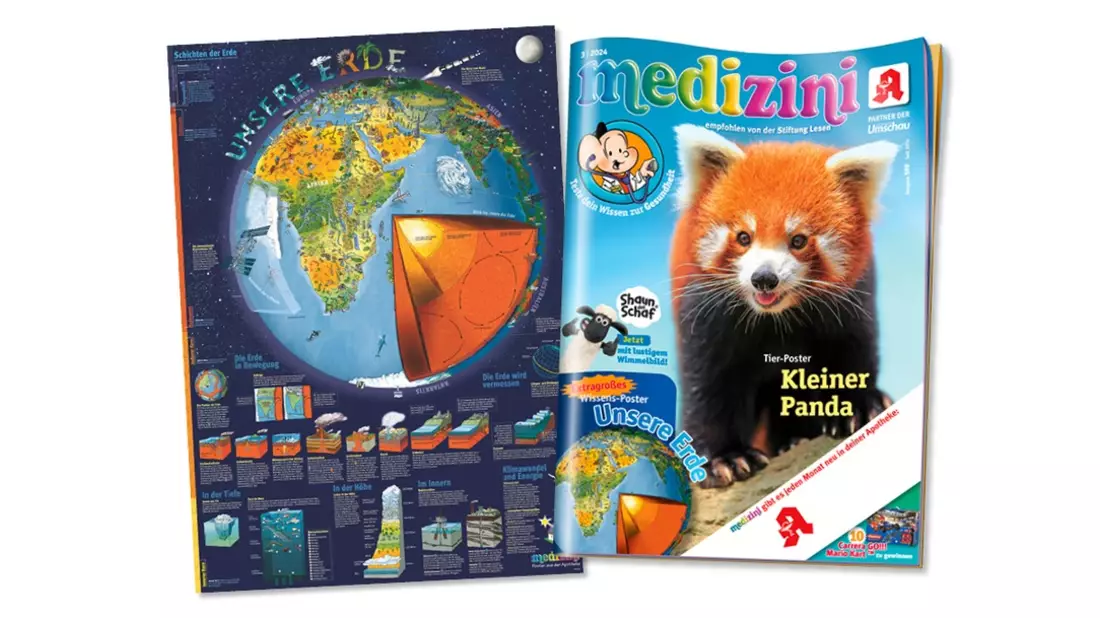 XXL-Poster über unsere faszinierende Erde: Das neue medizini macht Lust auf Wissen! - Bild: presseportal.de