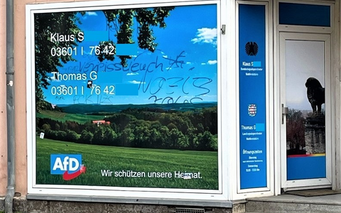 LPI-NDH: Politisch motivierte Sachbeschädigung an Wahlkreisbüro - Foto: presseportal.de