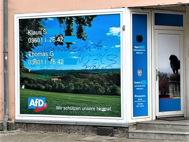 LPI-NDH: Politisch motivierte Sachbeschädigung an Wahlkreisbüro - Foto: presseportal.de