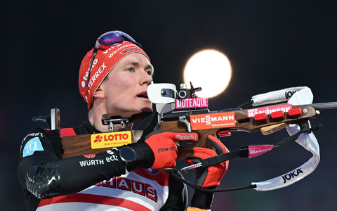 Benedikt Doll erreichte in seinem letzten Staffelrennen mit dem DSV-Quartett das Podest. - Foto: Hendrik Schmidt/dpa/Archivbild
