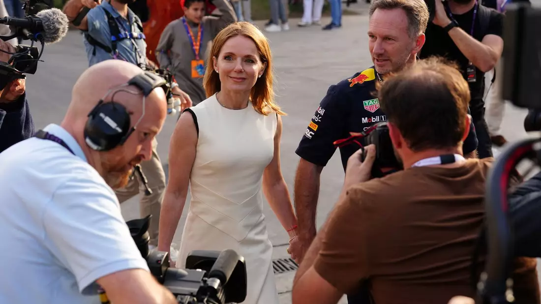 Red-Bull-Teamchef Christian Horner und seine Ehefrau Geri Halliwell beim Großen Preis von Bahrain. - Bild: David Davies/PA Wire/dpa