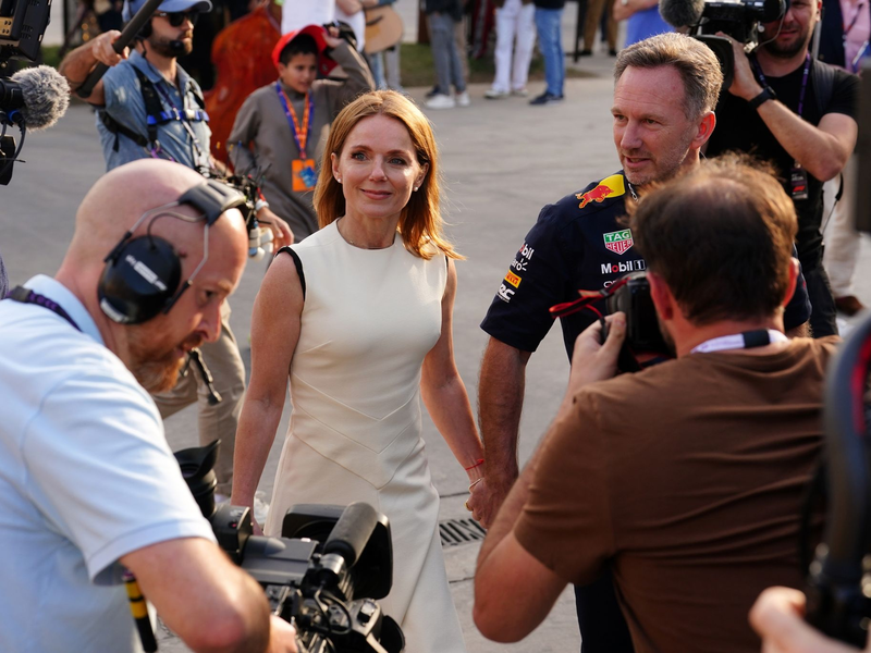 Red-Bull-Teamchef Christian Horner und seine Ehefrau Geri Halliwell beim Großen Preis von Bahrain. - Foto: David Davies/PA Wire/dpa