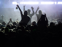 Festivalbesucher vor einer Bühne beim Musik- und Kunst-Festival MS Dockville in Hamburg. - Foto: Jonas Walzberg/dpa