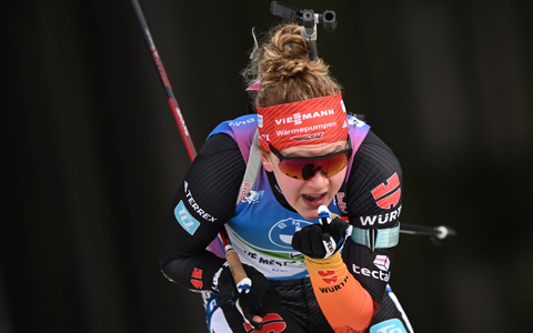 Biathletin Selina Grotian in Aktion. - Foto: Hendrik Schmidt/dpa