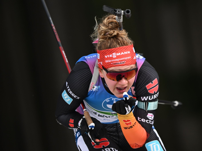 Biathletin Selina Grotian in Aktion. - Foto: Hendrik Schmidt/dpa