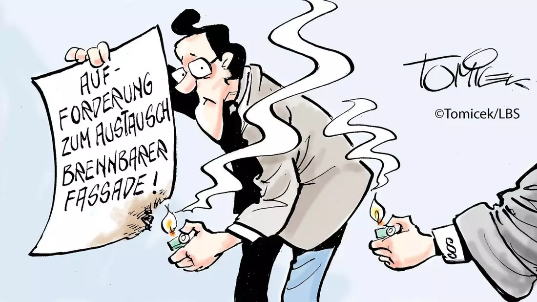 Brennbare Fassade / Behördliche Anordnung richtet sich gegen Eigentümergemeinschaft - Bild: presseportal.de