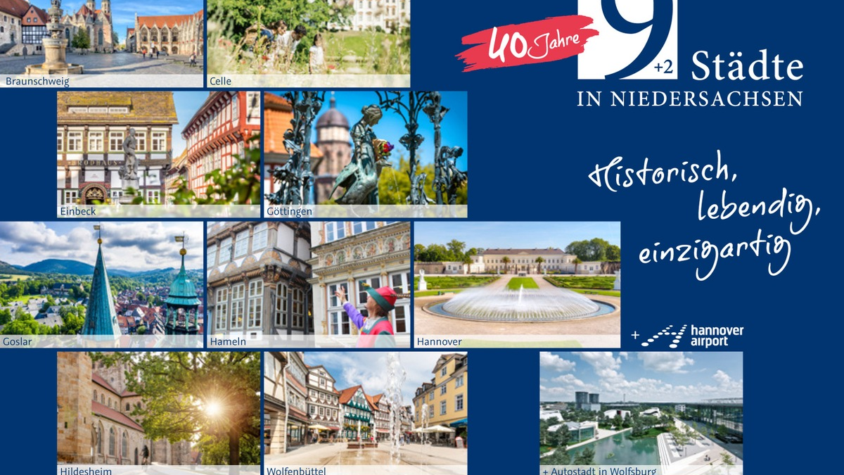 9 Städte + 2 in Niedersachsen, gemeinsames Auslandsmarketing seit 40 Jahren: Historische Städte - frische Ideen - Foto: presseportal.de
