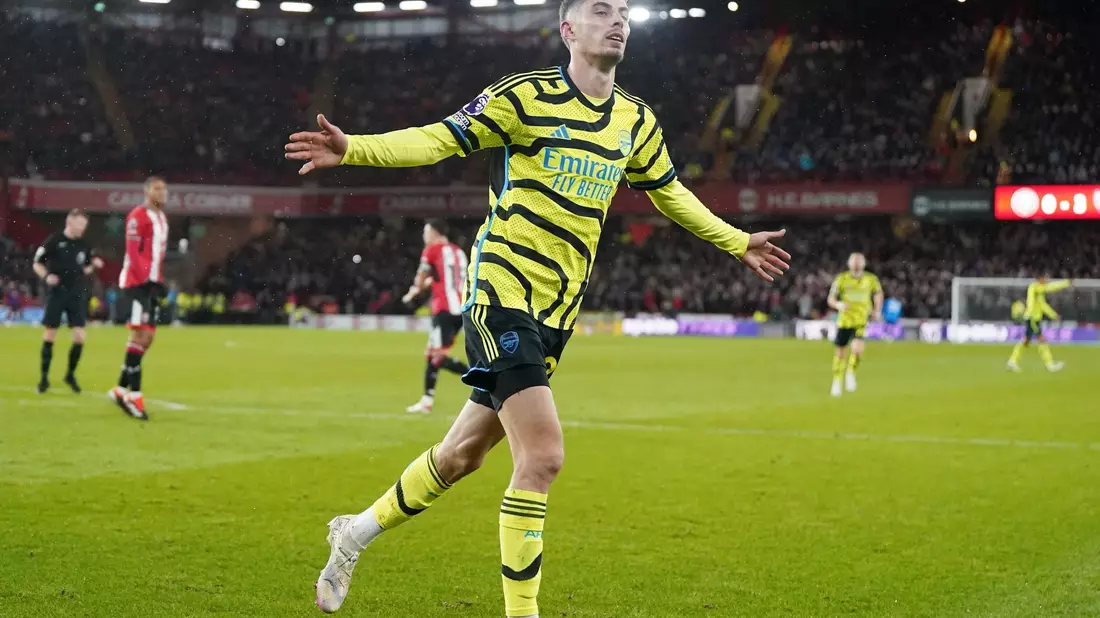 Traf zum zwischenzeitlichen 4:0 in Sheffield: Arsenals Kai Havertz. - Bild: Nick Potts/PA Wire/dpa