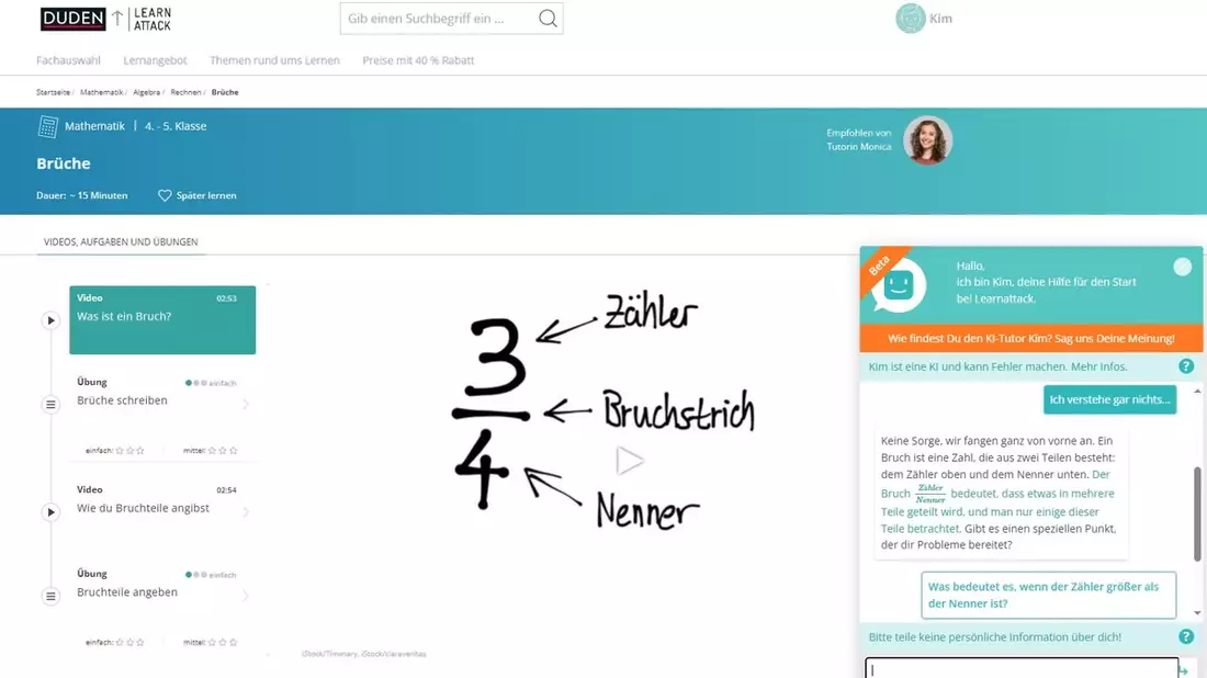 Jederzeit individuelles Lerncoaching - KI-Tutor Kim hilft per Chat beim Lernen - Bild: presseportal.de