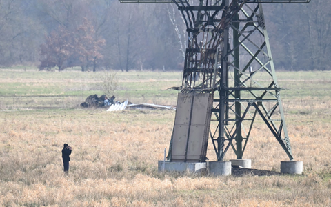 Der verbrannte Strommast auf einem Feld unweit der Tesla-Fabrik in GrĂŒnheide. - Foto: Sebastian Gollnow/dpa Der verbrannte Strommast auf einem Feld unweit der Tesla-Fabrik in GrĂŒnheide. - Foto: Sebastian Gollnow/dpa