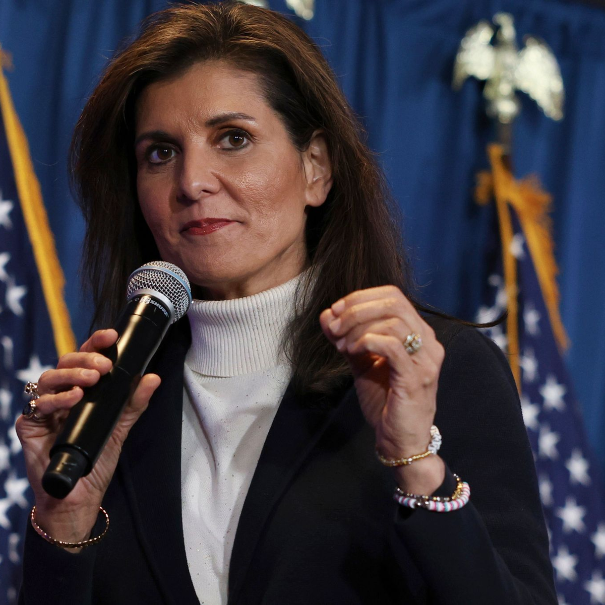 Beim «Super Tuesday» gelang ihr lediglich ein Sieg in Vermont: Nikki Haley. - Foto: Reba Saldanha/AP/dpa