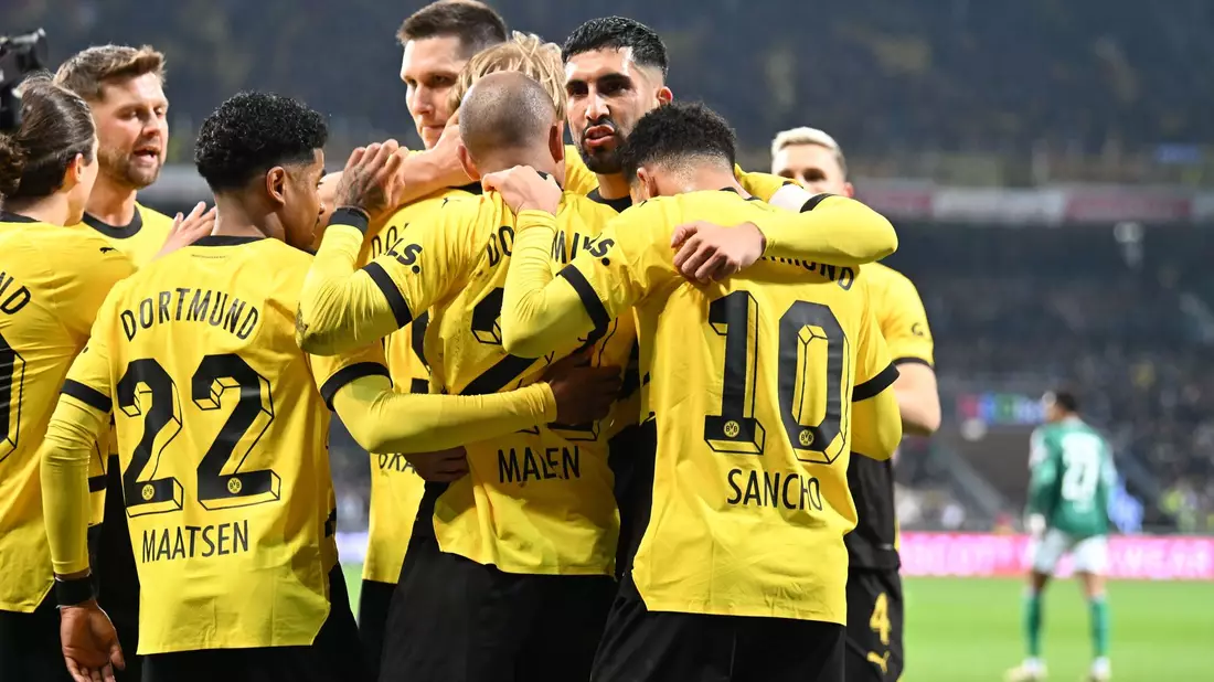 Der BVB bleibt durch den Sieg in Bremen auf Tabellenplatz vier. - Bild: Carmen Jaspersen/dpa