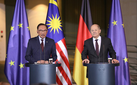 Anwar Ibrahim und Olaf Scholz am 11.03.2024 - Foto: über dts Nachrichtenagentur