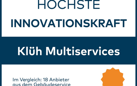 Qualitätssiegel für innovativen Gebäudeservice / Klüh-Unternehmensgruppe für höchste Innovationskraft ausgezeichnet - Foto: presseportal.de