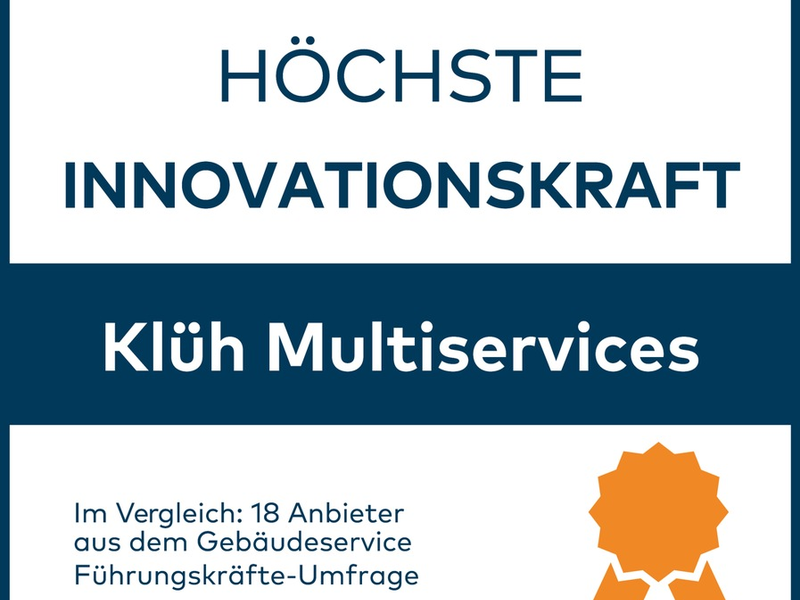 Qualitätssiegel für innovativen Gebäudeservice / Klüh-Unternehmensgruppe für höchste Innovationskraft ausgezeichnet - Foto: presseportal.de