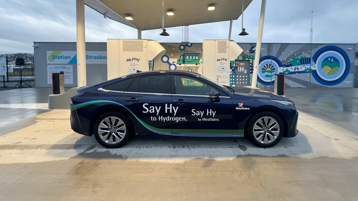 R-GDS und Westfalen: Erste Wasserstoff-Tankstelle in der Region Straßburg/Elsass soll Energie für den Fuhrpark des EU-Parlaments liefern - Foto: presseportal.de