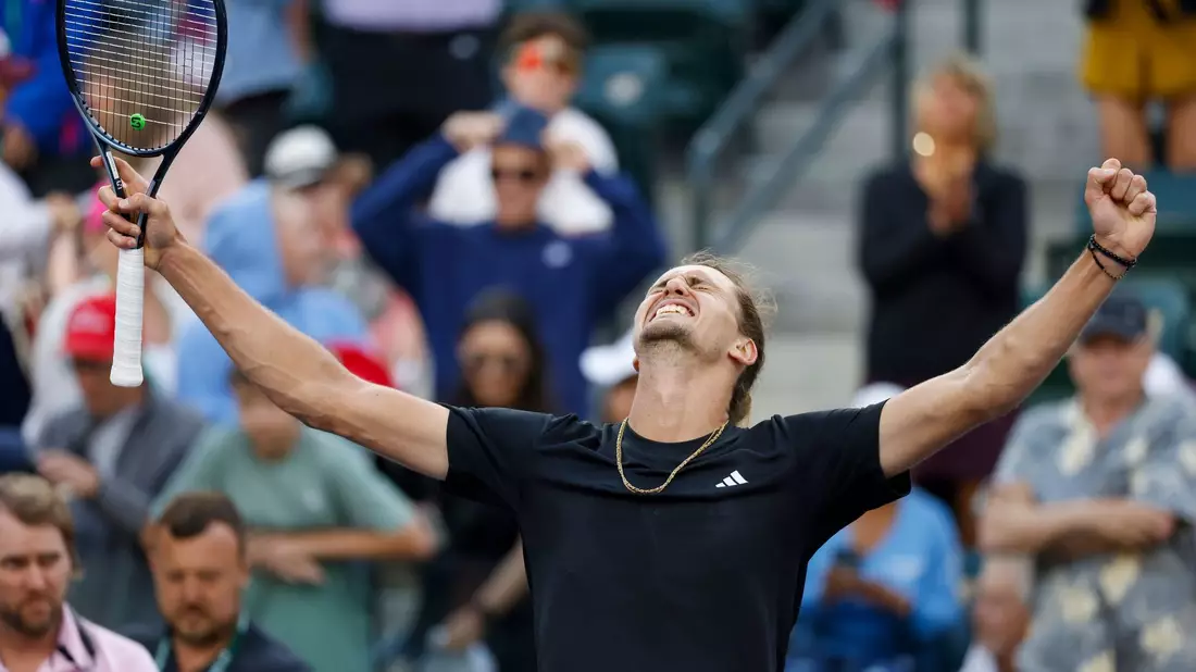 Alexander Zverev hat beim Turnier in Indian Wells das Viertelfinale erreicht. - Bild: Charles Baus/CSM via ZUMA Press Wire/dpa