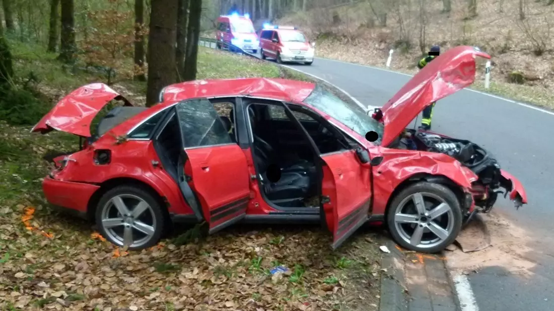 POL-MI: Auto überschlägt sich und kracht gegen Baum - Bild: presseportal.de