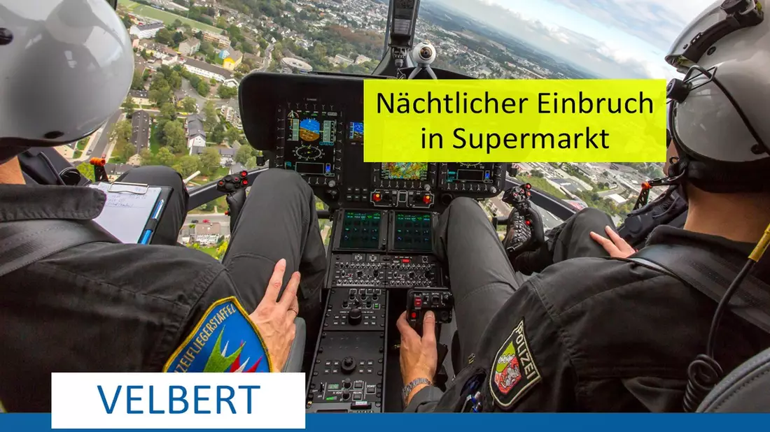 POL-ME: Nach Einbruch in Supermarkt - Polizei fasst Tatverdächtige: Hubschrauber war gleich zweimal im Einsatz - Velbert - 2403060 - Bild: presseportal.de