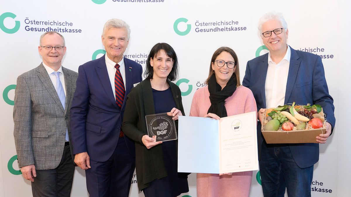 HARTL HAUS Auszeichnung BGF - Foto: Österreichische Gesundheitskasse/APA-Fotoservice/Hörmandinger über pressetext.de