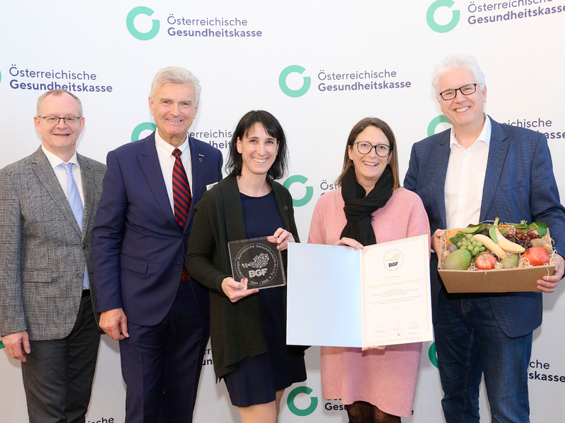 HARTL HAUS Auszeichnung BGF - Foto: Österreichische Gesundheitskasse/APA-Fotoservice/Hörmandinger über pressetext.de