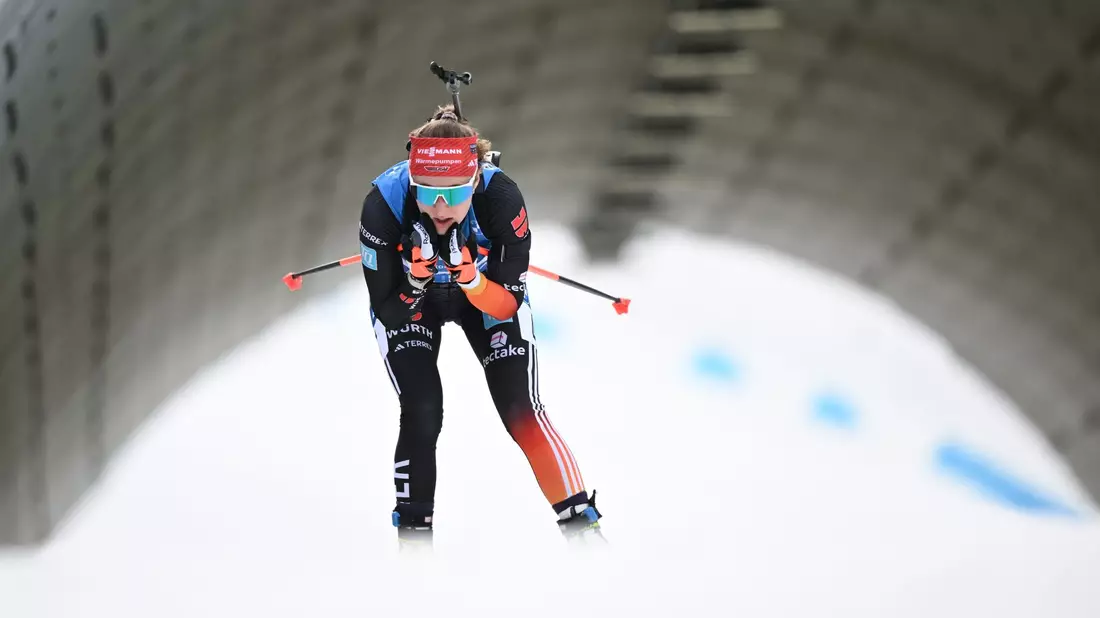Janina Hettich-Walz erreichte beim Sprint in Canmore als einzige Deutsche die Top Ten. - Bild: Hendrik Schmidt/dpa/Archivbild