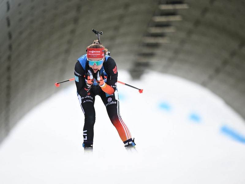 Janina Hettich-Walz erreichte beim Sprint in Canmore als einzige Deutsche die Top Ten. - Foto: Hendrik Schmidt/dpa/Archivbild