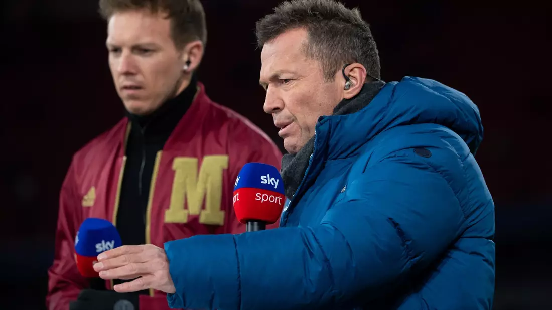 Sky-Experte Lothar Matthäus (r.) und Julian Nagelsmann. - Bild: Sven Hoppe/dpa