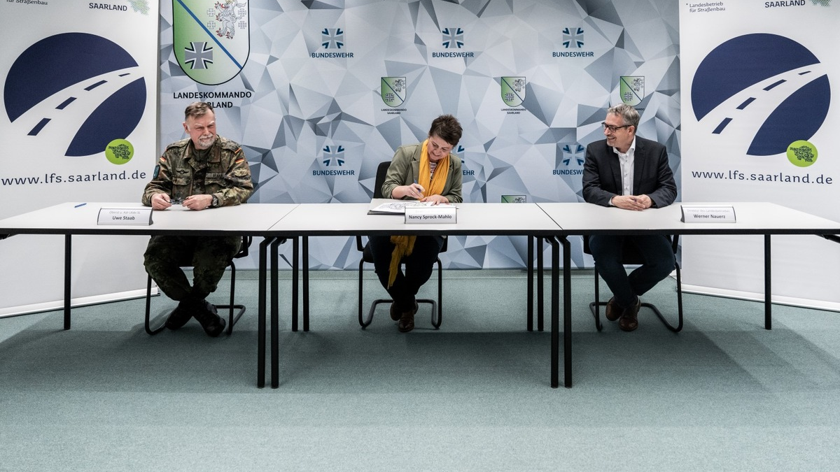 Zeitenwende - Bund und Länder ziehen an einem Strang / Bundesministerium der Verteidigung und Saarland haben Neufassung einer Vereinbarung für einfachere militärische Transporte unterzeichnet - Foto: presseportal.de