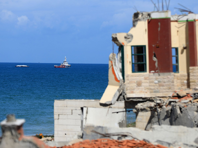 Das Schiff «Open Arms» ankerte vor der Küste des Gazastreifens. - Foto: Rizek Abdeljawad/XinHua/dpa