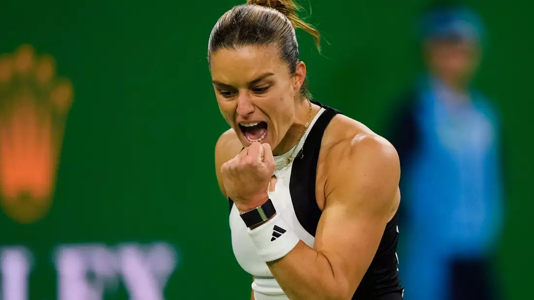 Maria Sakkari feiert ihren Sieg. - Bild: Mark J. Terrill/AP