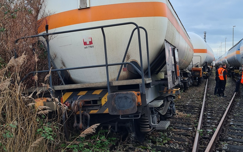 BPOL-F: Kesselwagen bei Rangierarbeiten entgleist - Foto: presseportal.de